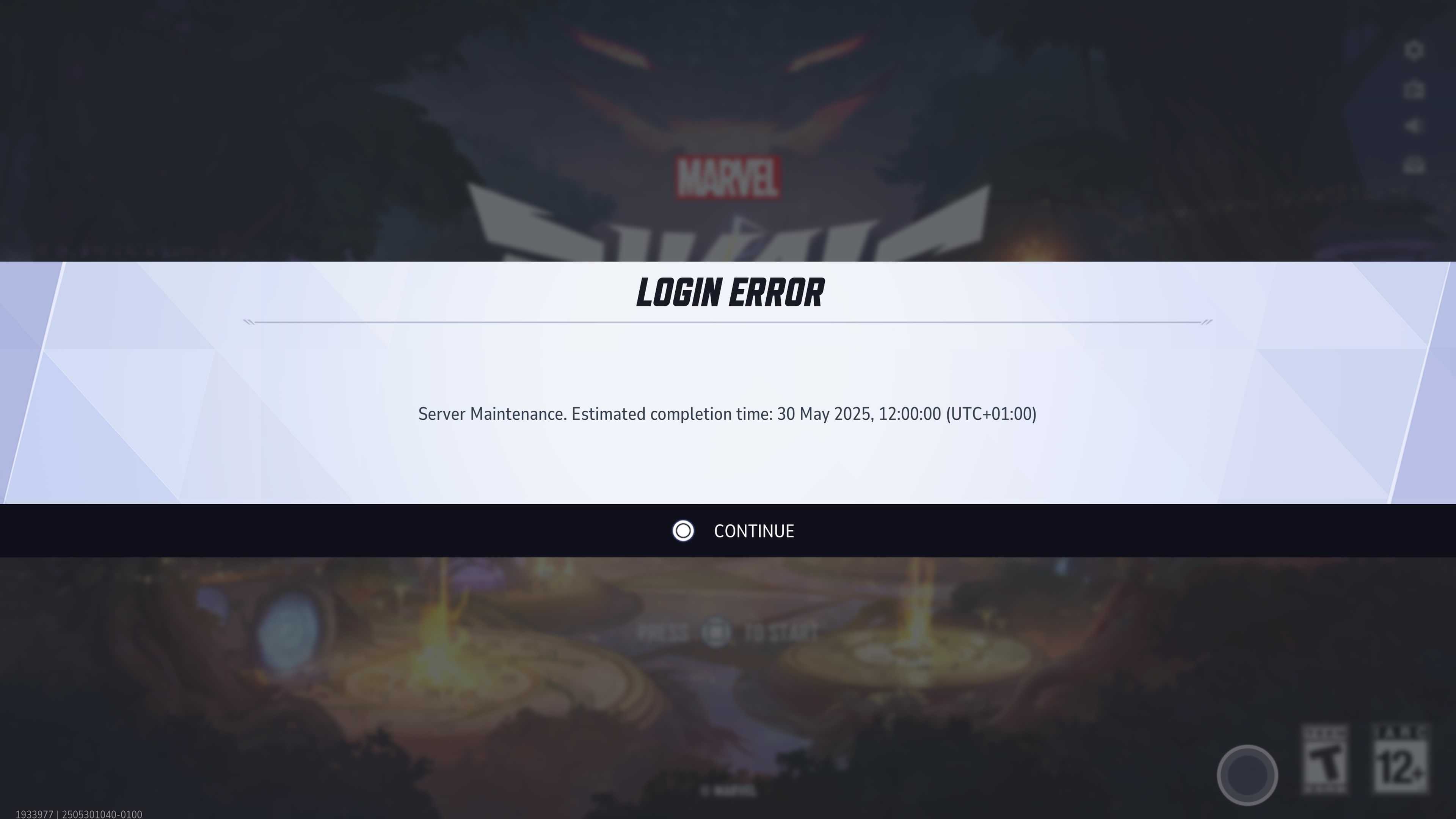 Login Error code