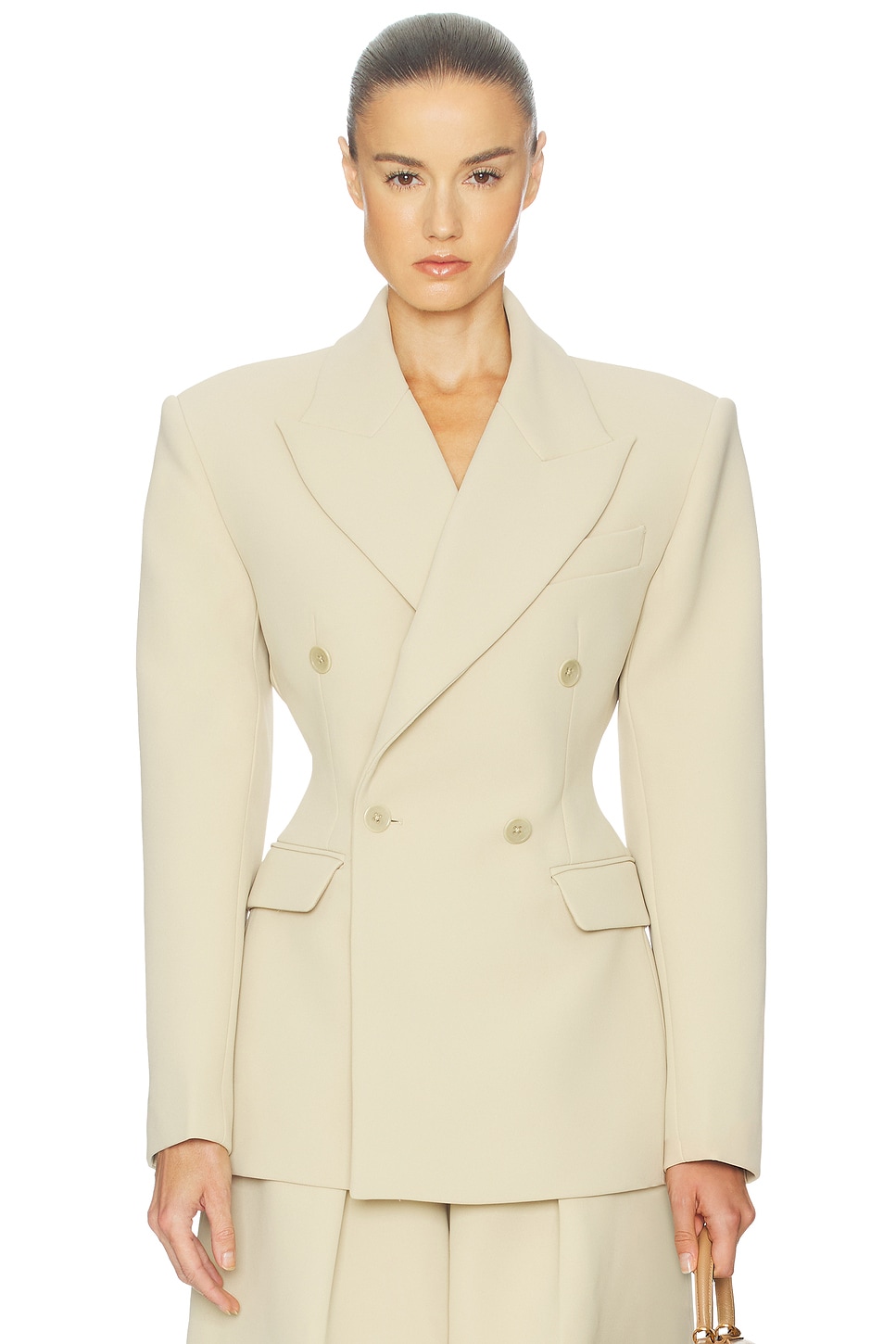 The Double Breasted S Curve Jacket in Very Heavy Crepe