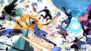interlocking Nightwing covers featuring new Batgirl costumes