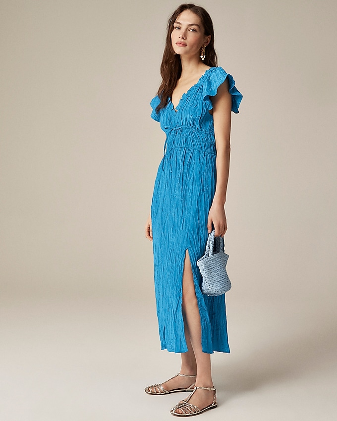 Palermo Dress in Viscose-Blend Crinkle