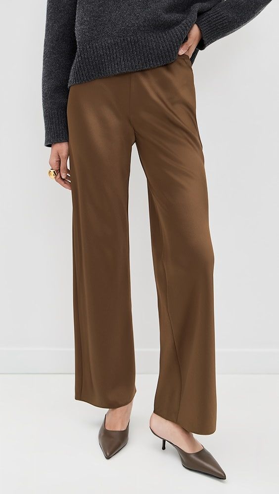 Reformation Gale Satin Mid Rise Bias Pants