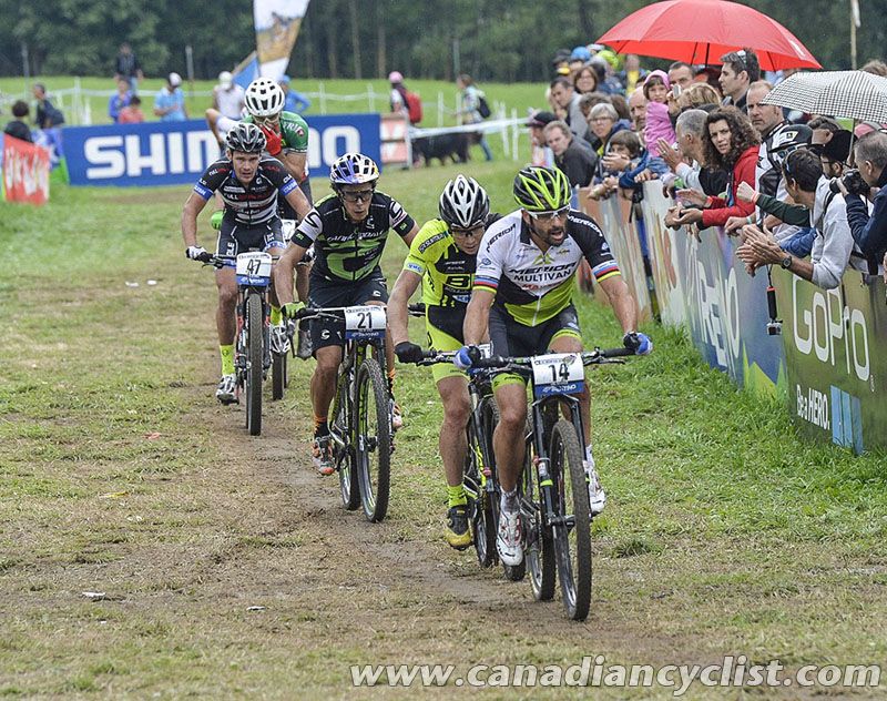 Jose Antonio Hermida Ramos (Multivan Merida Biking Team) leads the chase group for 5th