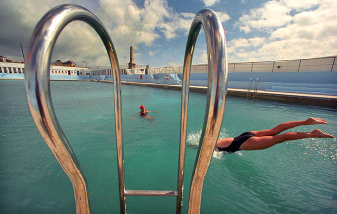 Jubilee Pool Lido, Penzance in Cornwall, UK.