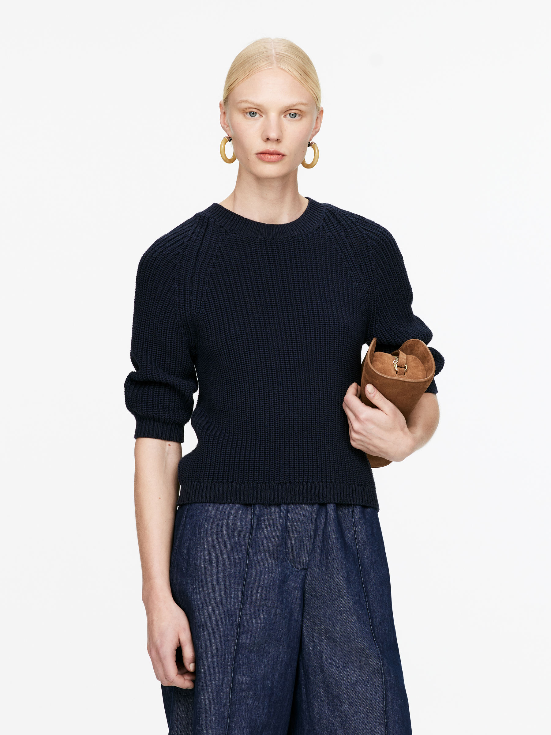Cotton Jumper &amp;ndash; Dark Blue &amp;ndash; Women &amp;ndash; Arket Gb