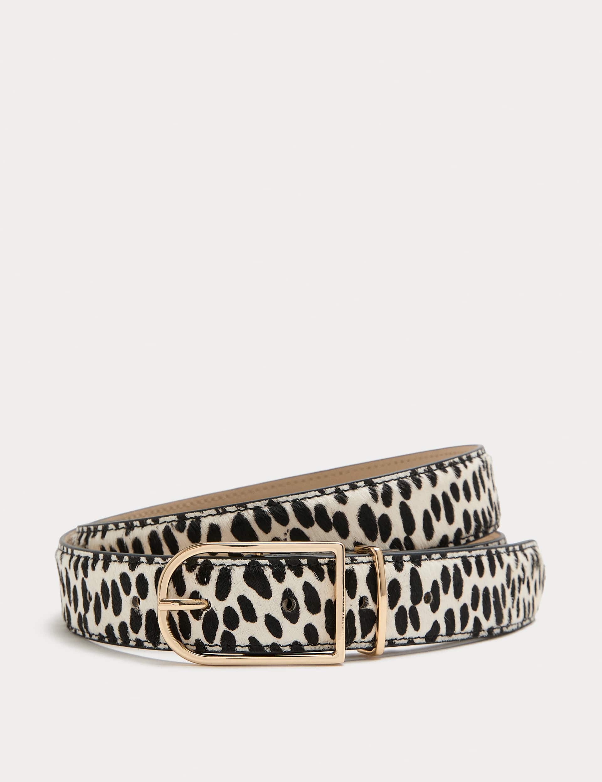 Leather Animal Print Textured Belt