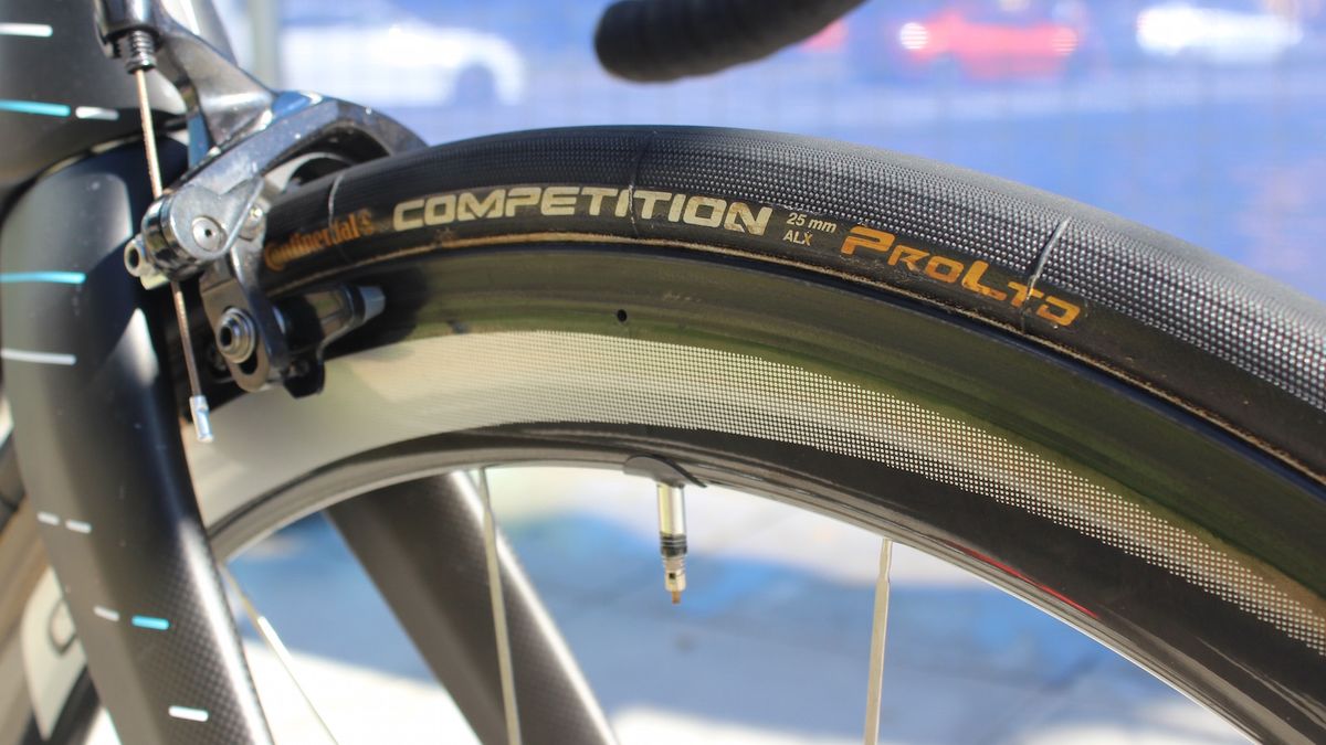 Continental Competiton 25mm tubular tyres are the most popular tyre in the WorldTour peloton