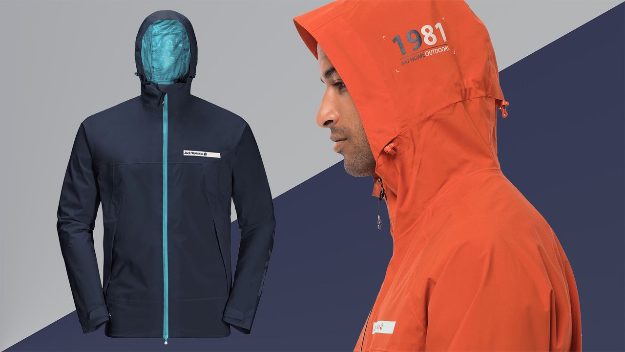 Jack Wolfskin Offshore jacket in orange and blue colourways