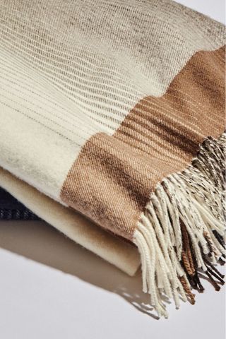 cos sale brown and cream checked blanket