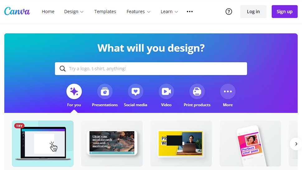 Website screenshot for Canva