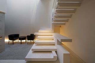 Modern abstract white staircase