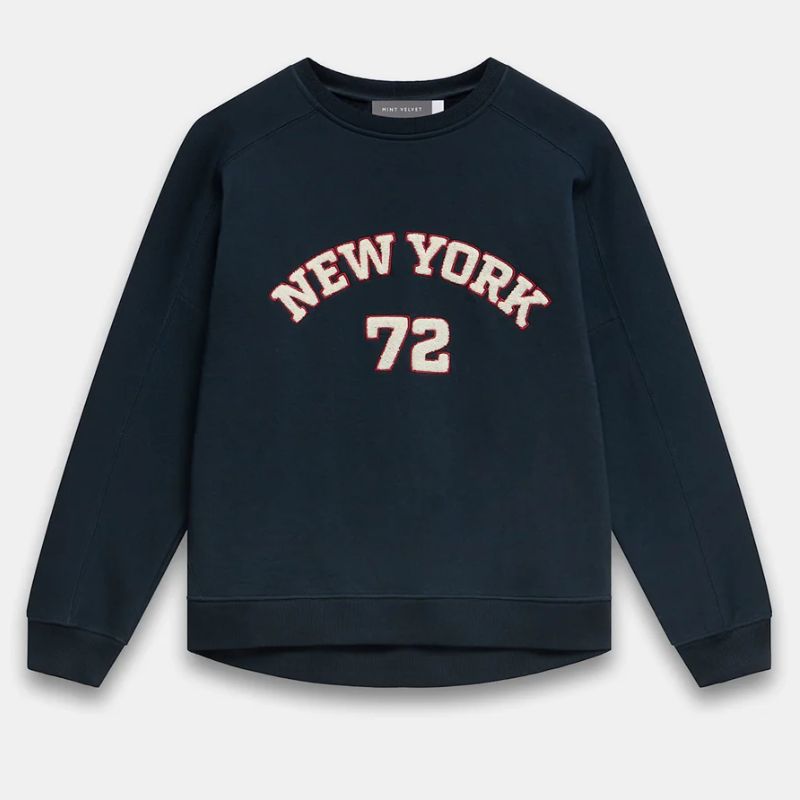 navy graphic text jumper from Mint Velvet