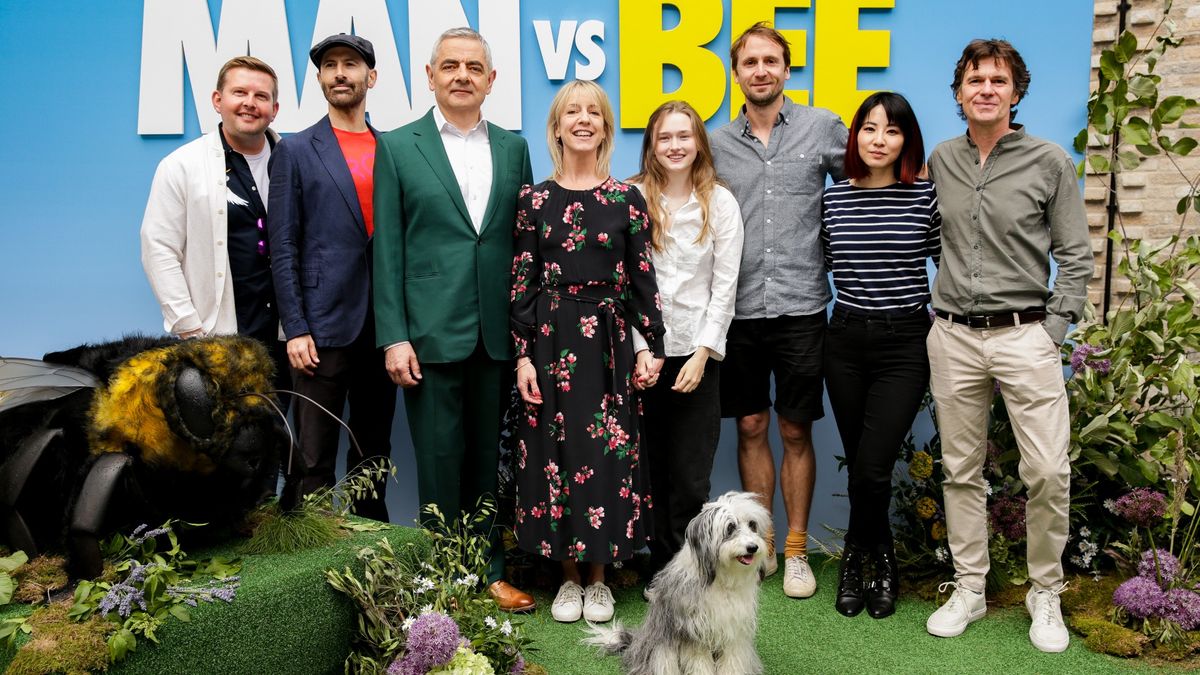 The Man Vs Bee cast and director David Kerr attend Man vs Bee London Premiere on June 19, 2022 in London, England.