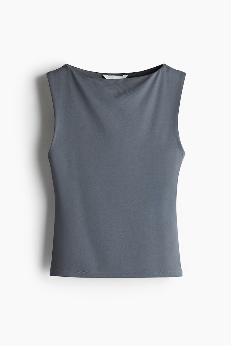 Boat-Neck Microfibre Top
