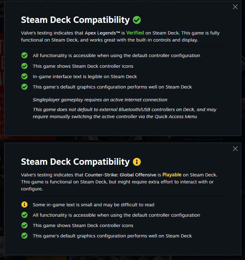 Steam Deck is verified or playable