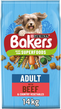 Bakers Adult Dry Dog Food Beef and Veg 14 kg Was £37.50