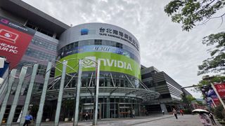NVidia logo on a building