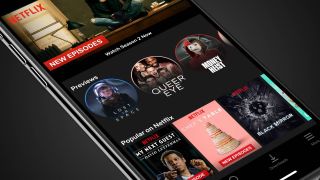 Netflix app running on a phone