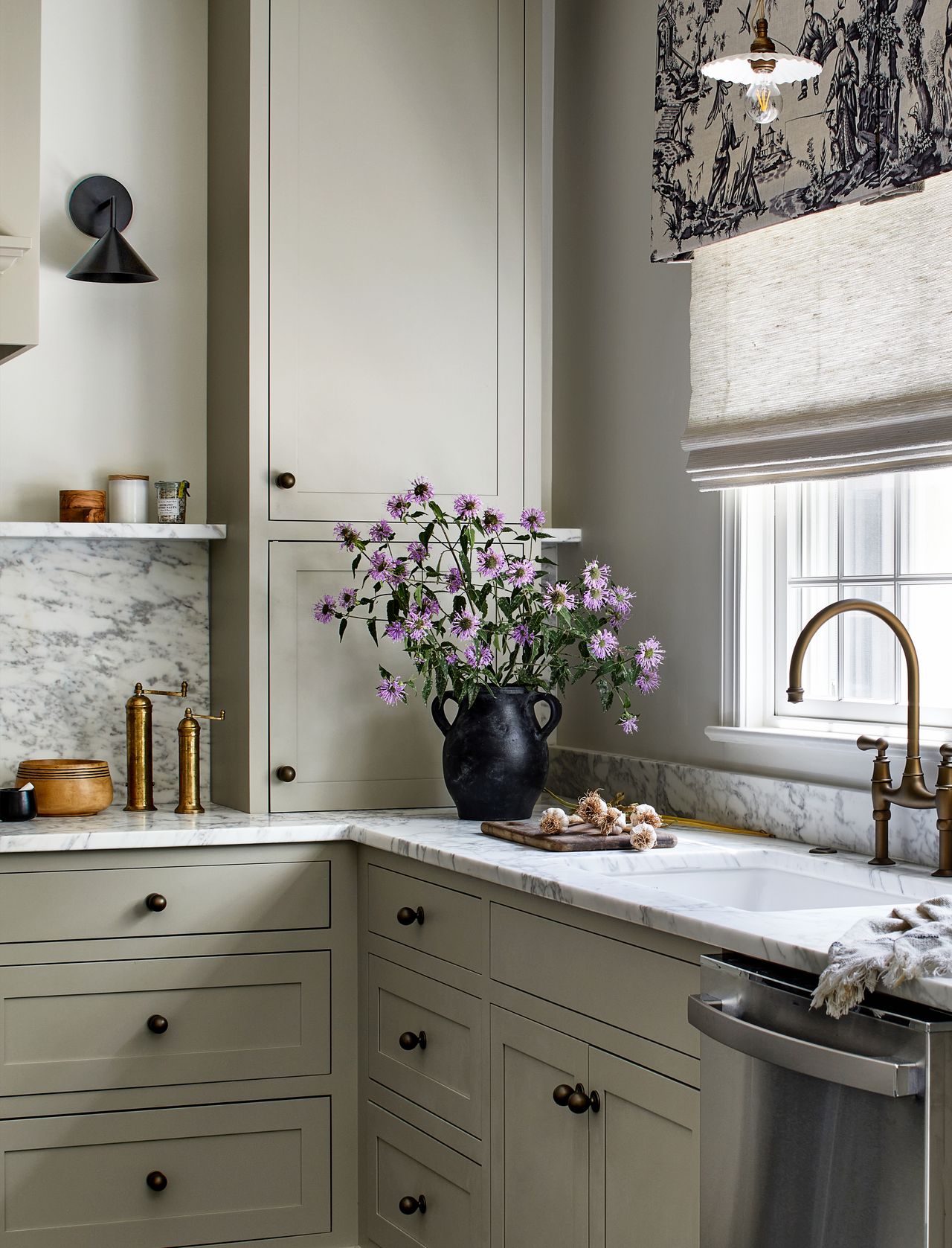 A kitchen with multiple drawers