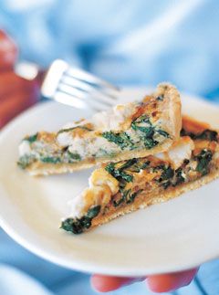 Caramelized leek, goat&#039;s cheese and spinach tart - Recipes - Marie Claire