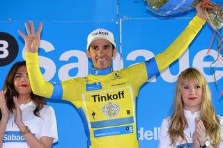 Alberto Contador (Tinkoff) wins the finale time trial and overall title at Pais Vasco