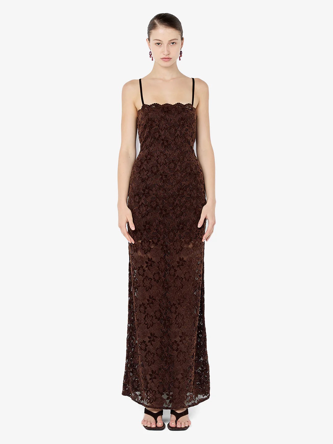 Leia Drape Maxi Dress - Black - 0