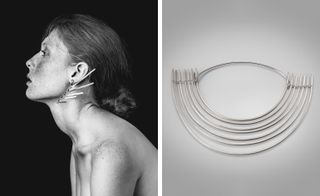 Left: Alexander English shoots Calder jewellery and right : ’Untitled’