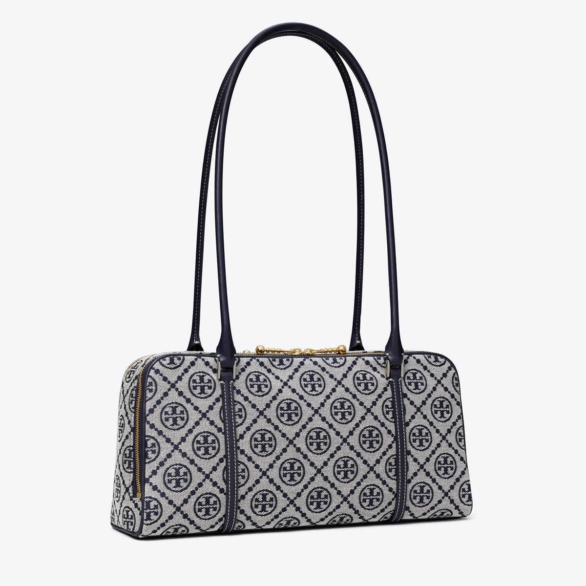 Small T Monogram Marshmallow Satchel in Blue, Size Os