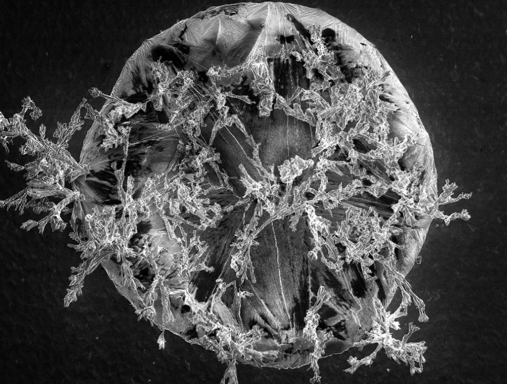 A microscopic look at a grain of salt.