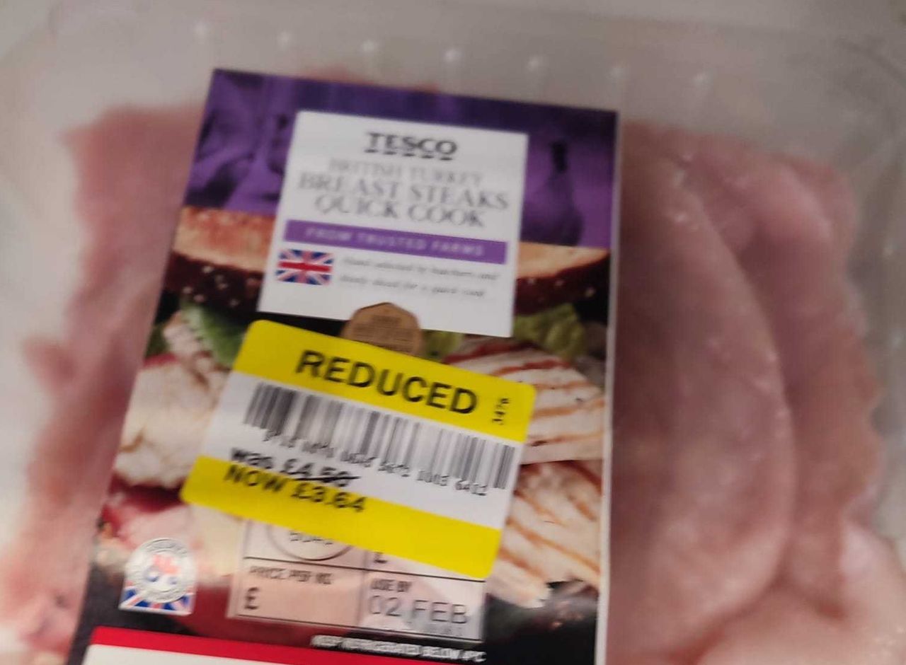 Reduced turkey breast steaks from Tesco.
