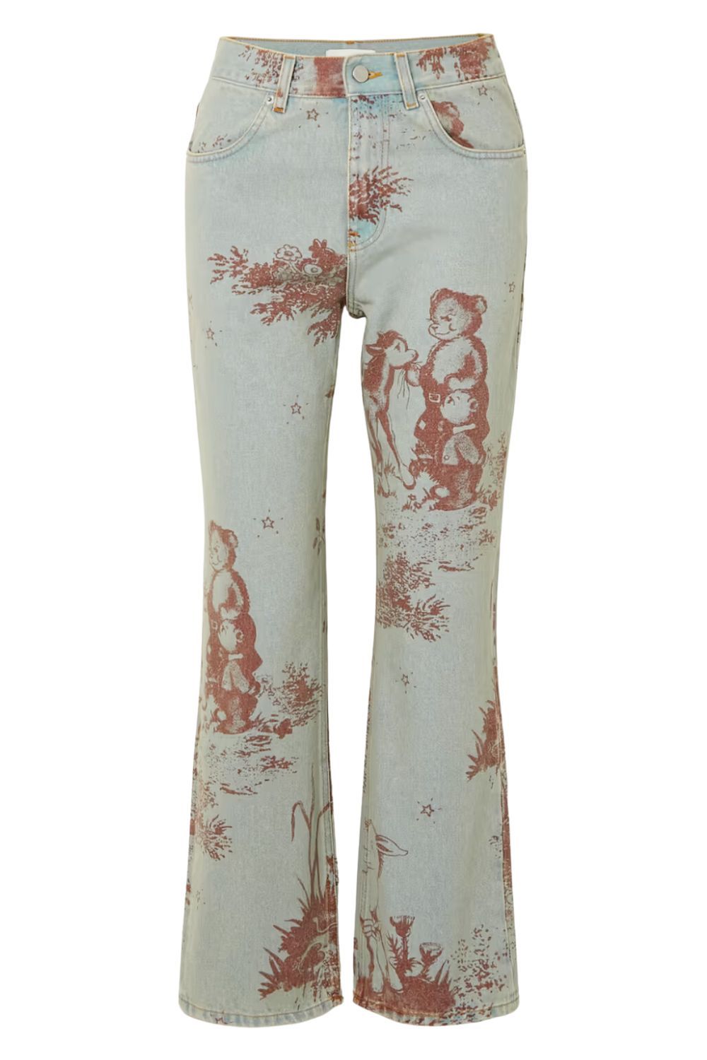 Molly Goddard Dorianna printed high-rise straight-leg jeans