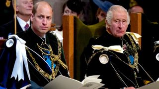 Prince William and King Charles III attend the National Service of Thanksgiving and Dedication for King Charles III and Queen Camilla in Edinburgh 2023