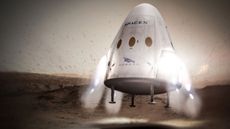 Artist's impression of the SpaceX Crew Dragon lander on Mars