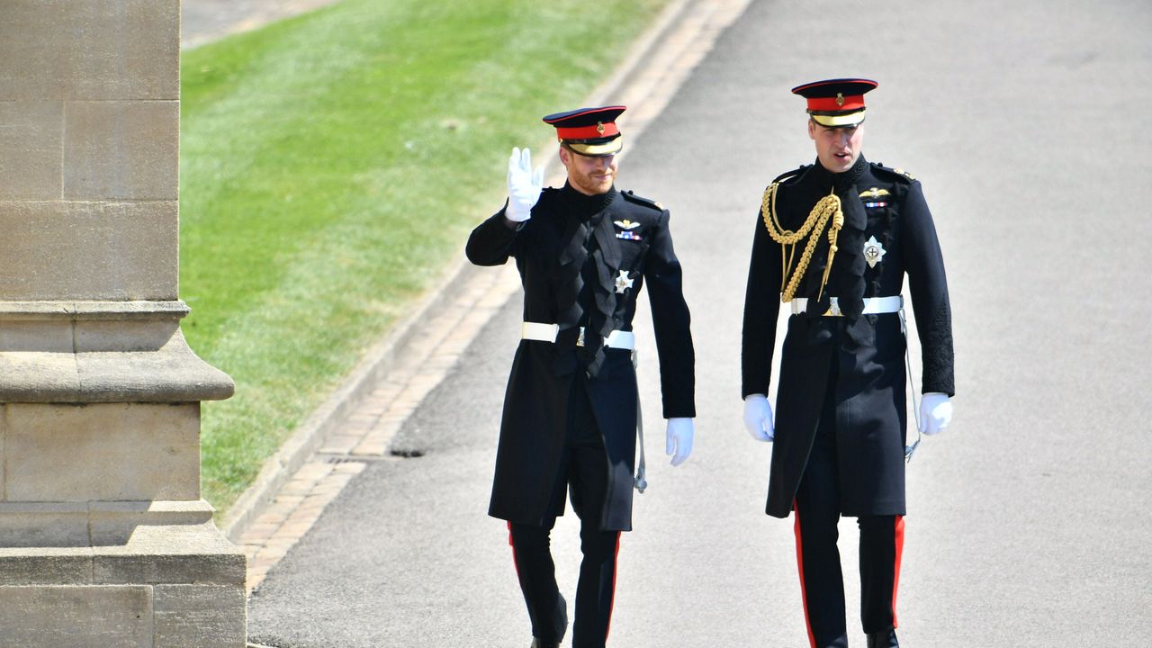 windsor, united kingdom may 19 prince harry and prince william, duke of cambridge arrive at st georges chapel at windsor castle before the wedding of prince harry to meghan markle on may 19, 2018 in windsor, england photo by ben cawthra wpa poolgetty images