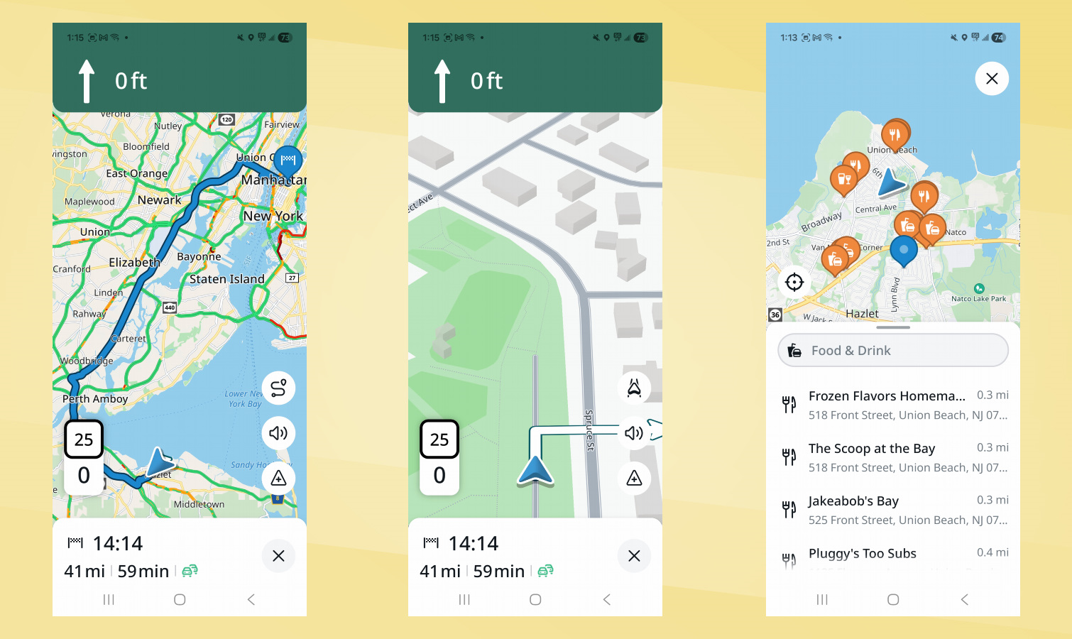 TomTom app for Android screen shots.