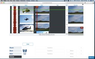 A screenshot from Movie Maker Online showing the vertical timelines feature