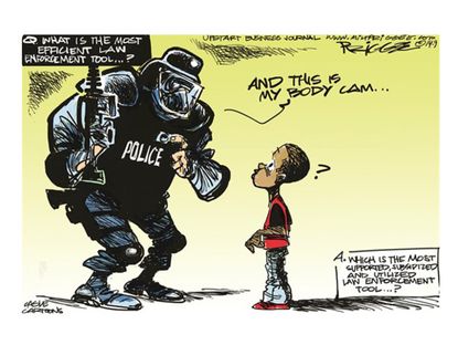 Editorial cartoon militarized police U.S.