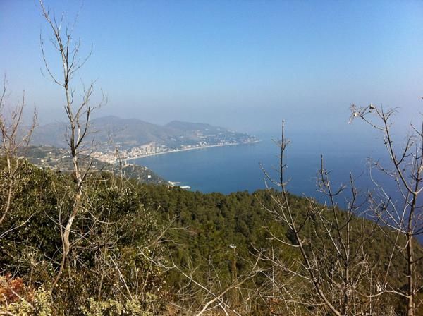 A view of the coastline while riding in Finale Ligure, Italy