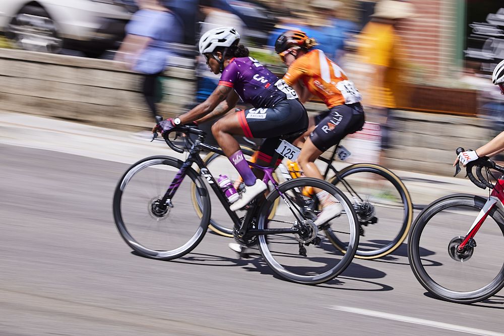 Ayesha McGowan (Liv Racing) at the women's elite race at the USA Cycling Pro Road Championships 2021