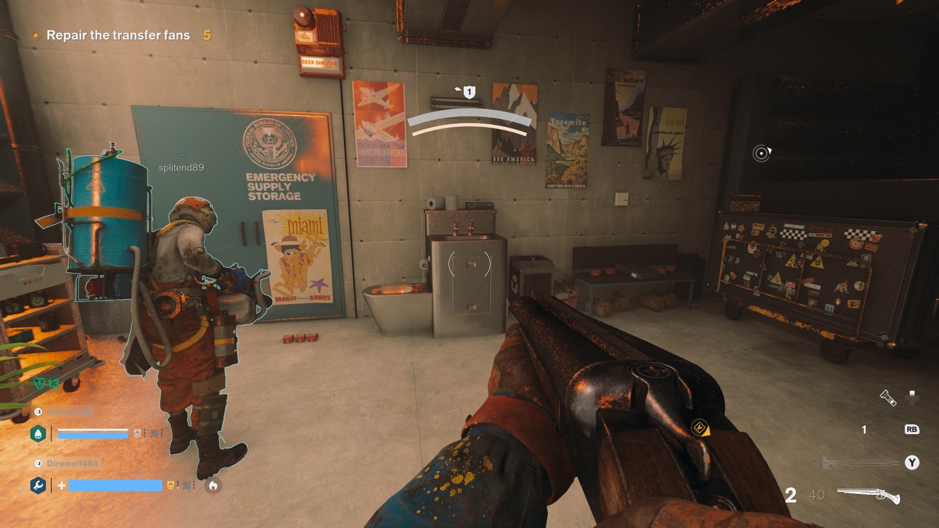 Posters on a wall in FBC: Firebreak