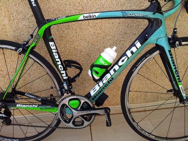 Bauke Mollema (Belkin) posted this phot of his new Bianchi bike