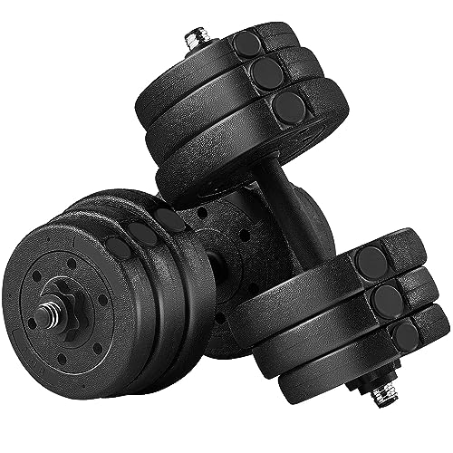Yaheetech Dumbbells 25kg Adjustable Dumbbell Set Pair of 2 Weight Lifting Dumbbells for Home Gym Strength Training