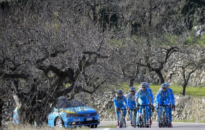 Astana out training in Calpe