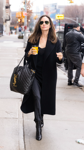Angelina Jolie is seen in Chelsea on January 12, 2023 in New York City
