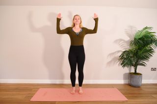Pre and postnatal exercise expert Hollie Grant demonstrating cactus