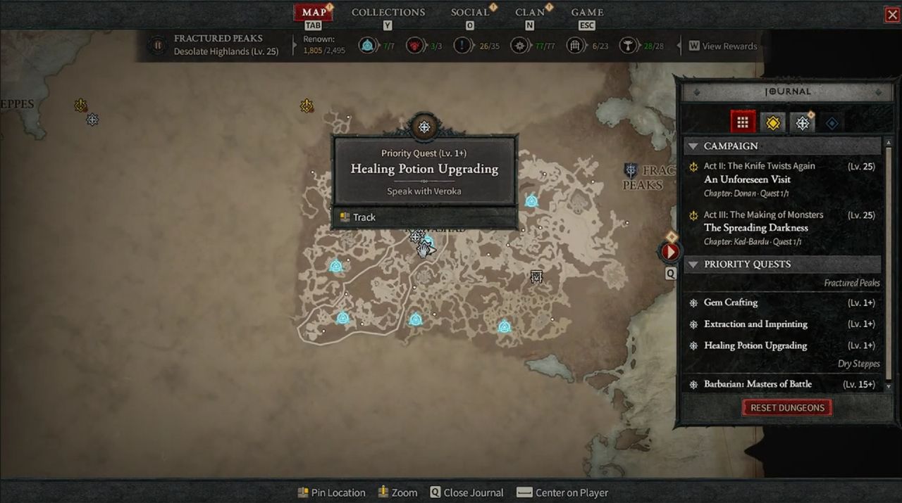 map showing the location of an alchemist