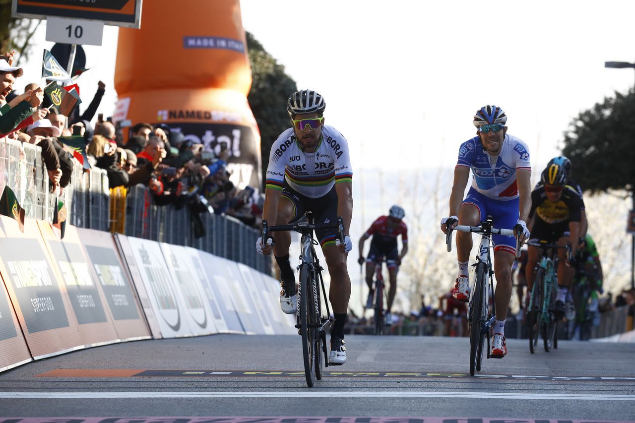 Peter Sagan takes a convincing victory in the fifth stage of Tirreno-Adriatico.