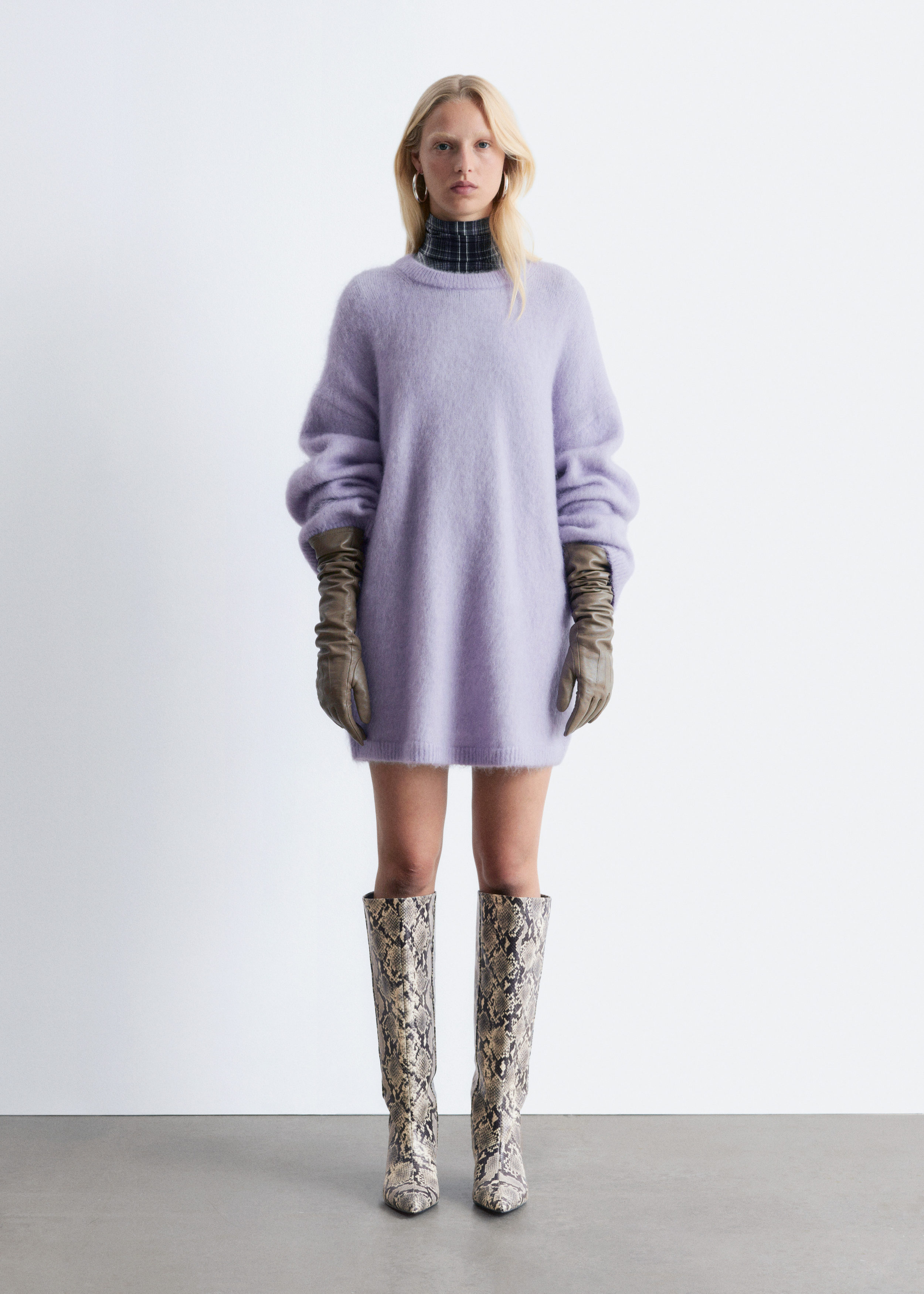 Kitten Heel Leather Knee Boots