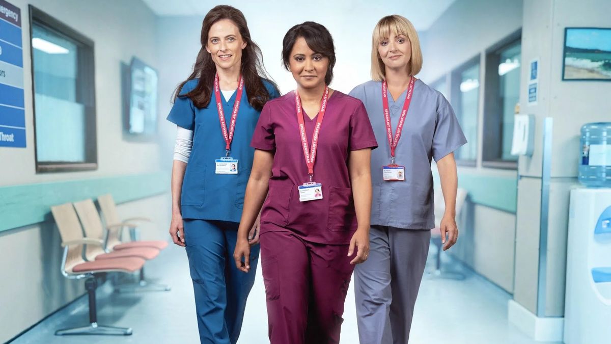 Maternal on ITV1 and ITVx stars Parminder Nagra (centre), Lisa McGrillis (right) and Lara Pulver (left).