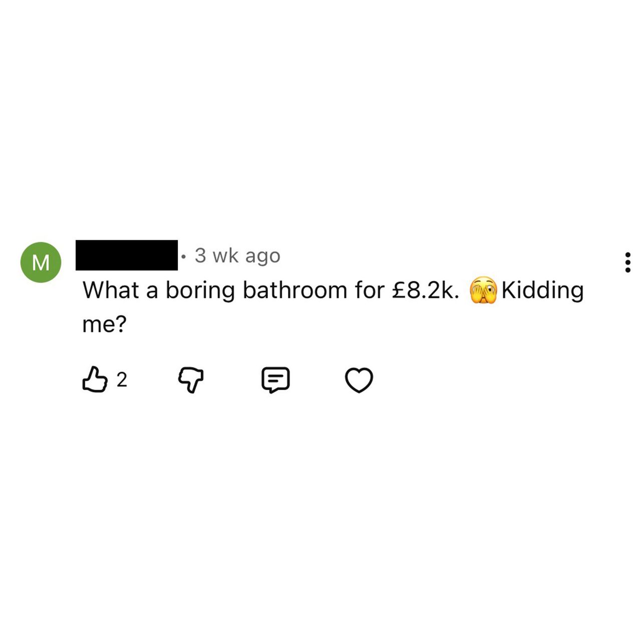 Screenshots of social media comments about a bathroom