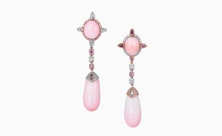 David Morris rare pink pearl earrings